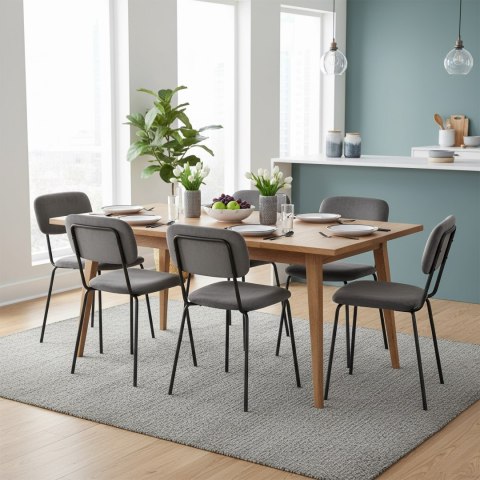 Krzesło welurowe LOUIS black grafitowe velvet