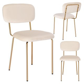 Krzesło welurowe LOUIS gold beżowe velvet