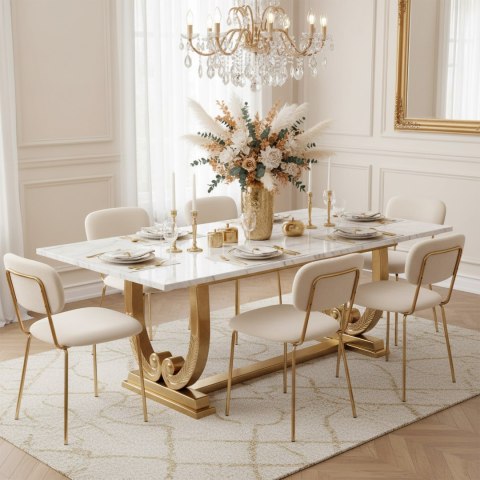 Krzesło welurowe LOUIS gold beżowe velvet