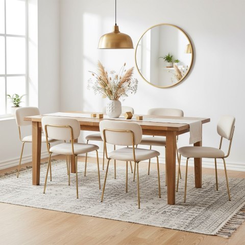 Krzesło welurowe LOUIS gold beżowe velvet