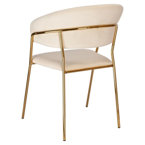 Krzesło welurowe beżowe COLIN GOLD