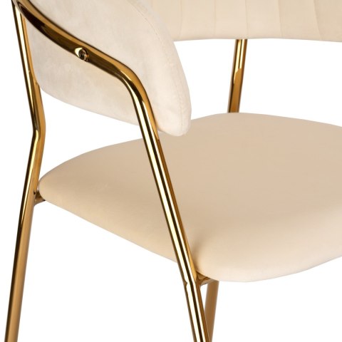 Krzesło welurowe beżowe COLIN GOLD