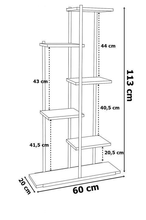 Kwietnik metalowy stojący IKER Rustic 6 poziomów