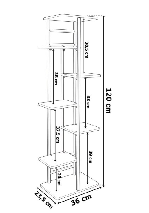 Kwietnik metalowy stojak na kwiaty BASTIAN rustic