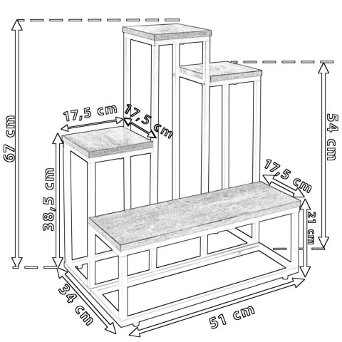 Kwietnik stojący ANTIRES biały marmur metalowy