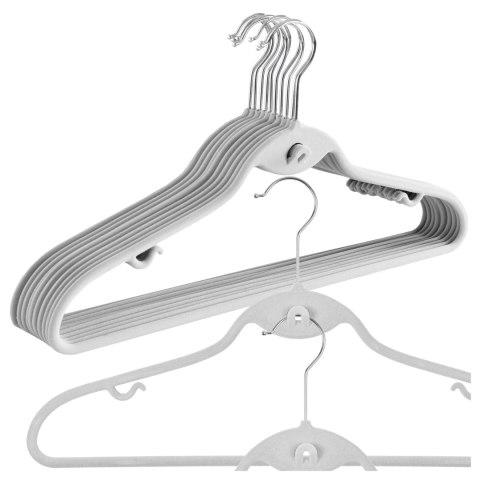 Wieszak welurowy Roxi komplet 10 sztuk szary