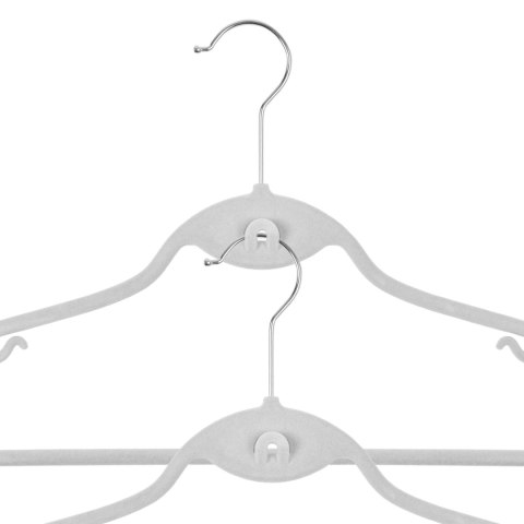 Wieszak welurowy Roxi komplet 10 sztuk szary