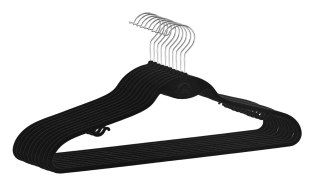 Wieszak welurowy Roxi komplet 20 sztuk czarny