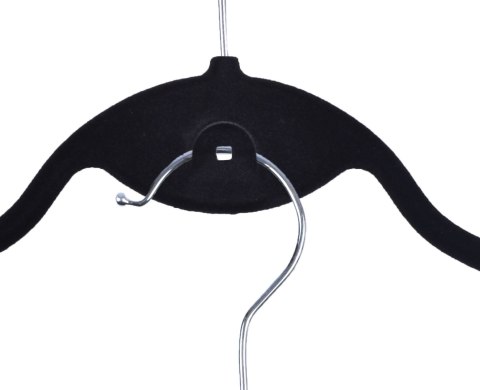 Wieszak welurowy Roxi komplet 20 sztuk czarny