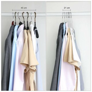 Wieszak welurowy Roxi komplet 50 sztuk szary