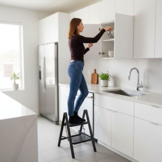 Drabinka 2-stopniowa metalowa EASYSTEP składana