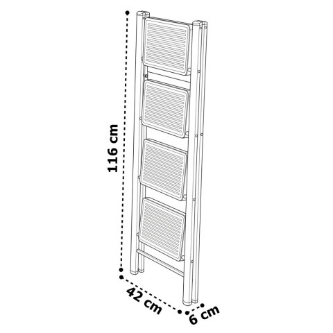Drabinka 4-stopniowa metalowa EASYSTEP składana