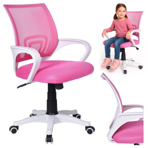 Fotel biurowy Bianco biało-różowy