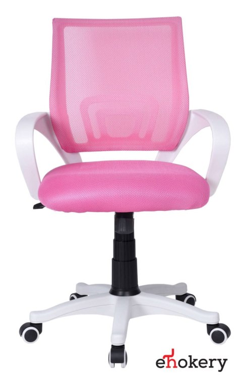 Fotel biurowy Bianco biało-różowy