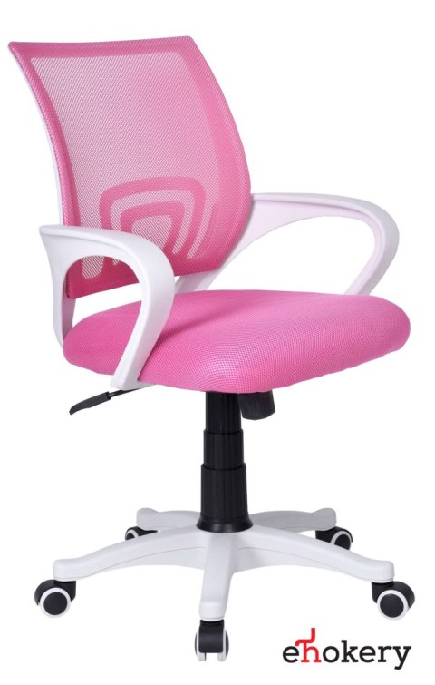 Fotel biurowy Bianco biało-różowy