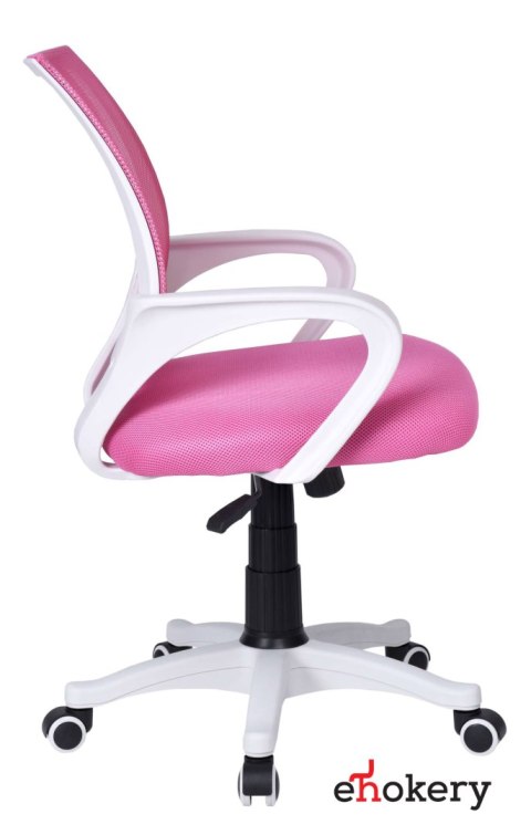 Fotel biurowy Bianco biało-różowy