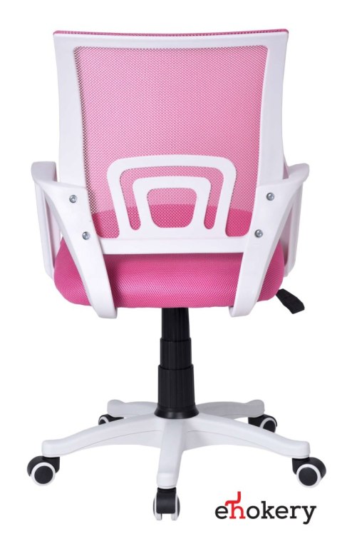 Fotel biurowy Bianco biało-różowy