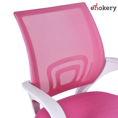 Fotel biurowy Bianco biało-różowy