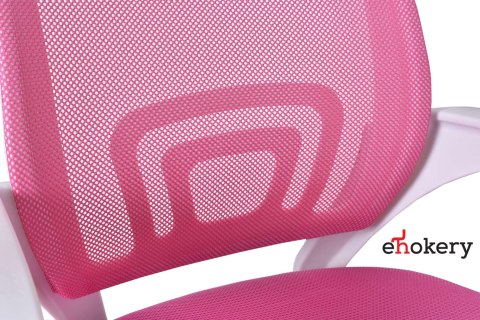 Fotel biurowy Bianco biało-różowy