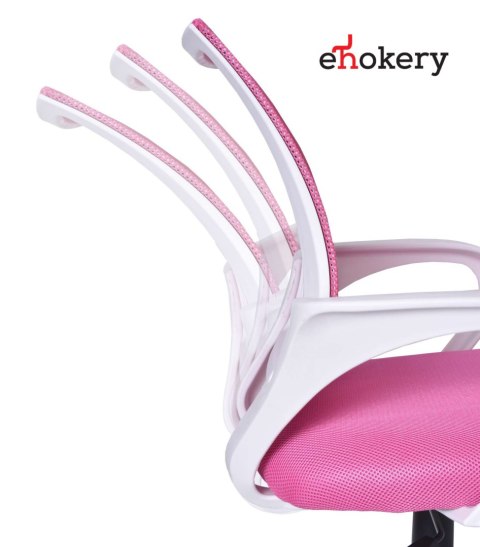 Fotel biurowy Bianco biało-różowy