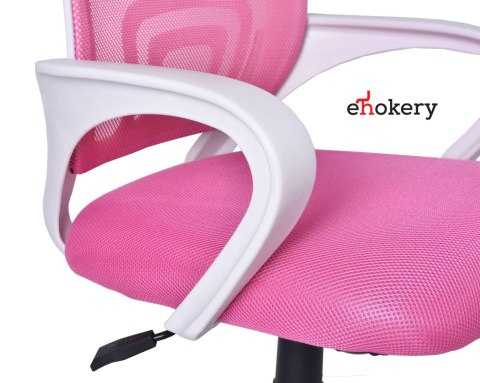 Fotel biurowy Bianco biało-różowy