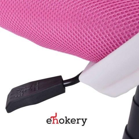 Fotel biurowy Bianco biało-różowy