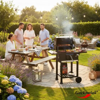 Grill węglowy ogrodowy z żeliwnym rusztem FERRO