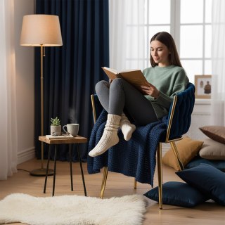 Krzesło welurowe plecione COFTON gold VELVET granatowy