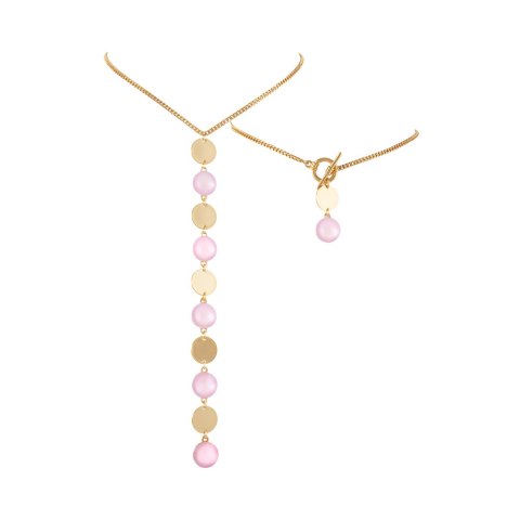 Naszyjnik tył - przód z okrągłymi kryształkami i blaszkami (C25/JES/147AU)