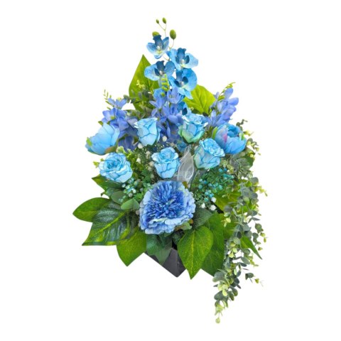 Stroik na cmentarz na kwadracie kompozycja kwiatowa na grób z obciążeniem