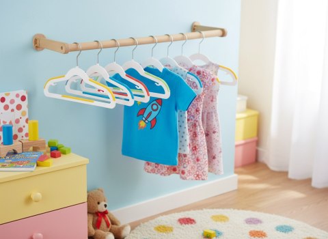 Wieszaki dziecięce KIDSI komplet 10 sztuk wielokolorowe