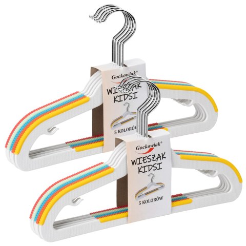Wieszaki dziecięce KIDSI komplet 10 sztuk wielokolorowe