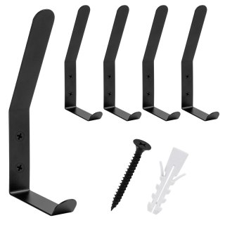 Zestaw czarnych wieszaków łazienkowych FLORO 5 sztuk