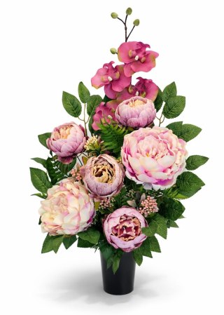 Bukiet wkład do wazonu flakon stroik na cmentarz sztuczne kwiaty