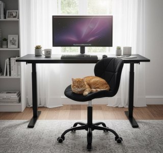 Fotel biurowy na kółkach Spiner Black czarny velvet