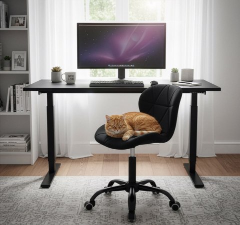 Fotel biurowy na kółkach Spiner Black czarny velvet