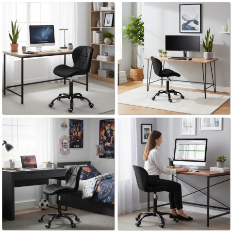 Fotel biurowy na kółkach Spiner Black czarny velvet