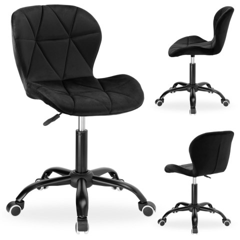 Fotel biurowy na kółkach Spiner Black czarny velvet