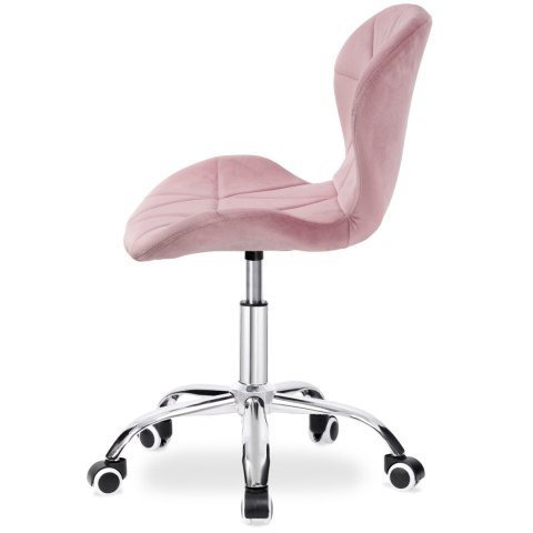 Fotel obrotowy Spiner chrom różowy