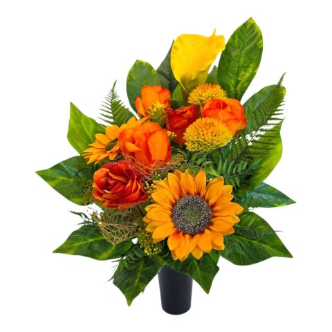 Komplet stroiki na cmentarz grób bukiet donica słoneczniki