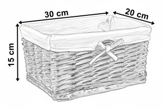 Koszyk wiklinowy 30x20x15 - brązowy