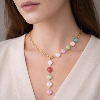 Krawatka z okrągłymi kryształami (C25/JES/135AU)