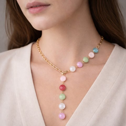 Krawatka z okrągłymi kryształami (C25/JES/135AU)