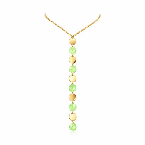 Naszyjnik tył - przód z okrągłymi kryształkami i blaszkami (C25/JES/147AU)