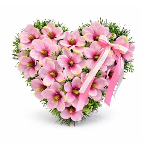 Serce stroik na cmentarz grób sztuczne kwiaty na pomnik