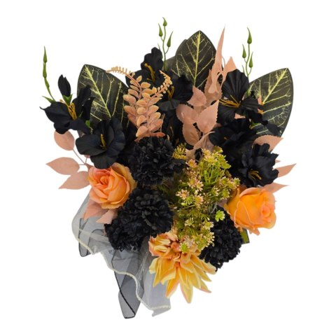 Stroik na cmentarz kompozycja kwiatowa na grób miska z obciążeniem