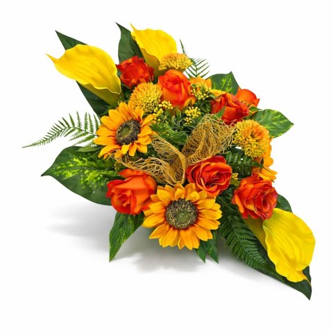 Stroik na cmentarz kompozycja kwiatowa na grób miska z obciążeniem