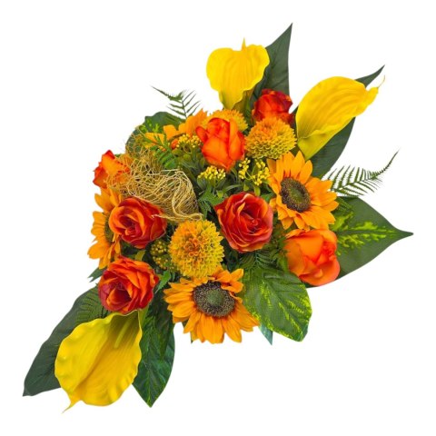 Stroik na cmentarz kompozycja kwiatowa na grób miska z obciążeniem