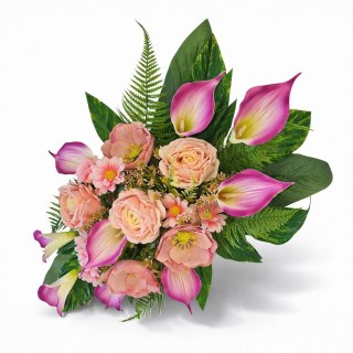 Stroik na cmentarz kompozycja kwiatowa na grób miska z obciążeniem