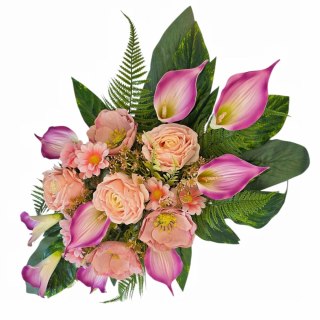 Stroik na cmentarz kompozycja kwiatowa na grób miska z obciążeniem